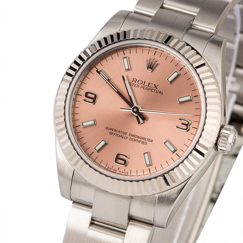 PreOwned Rolex Oyster Perpetual 177234 Salmon Dial