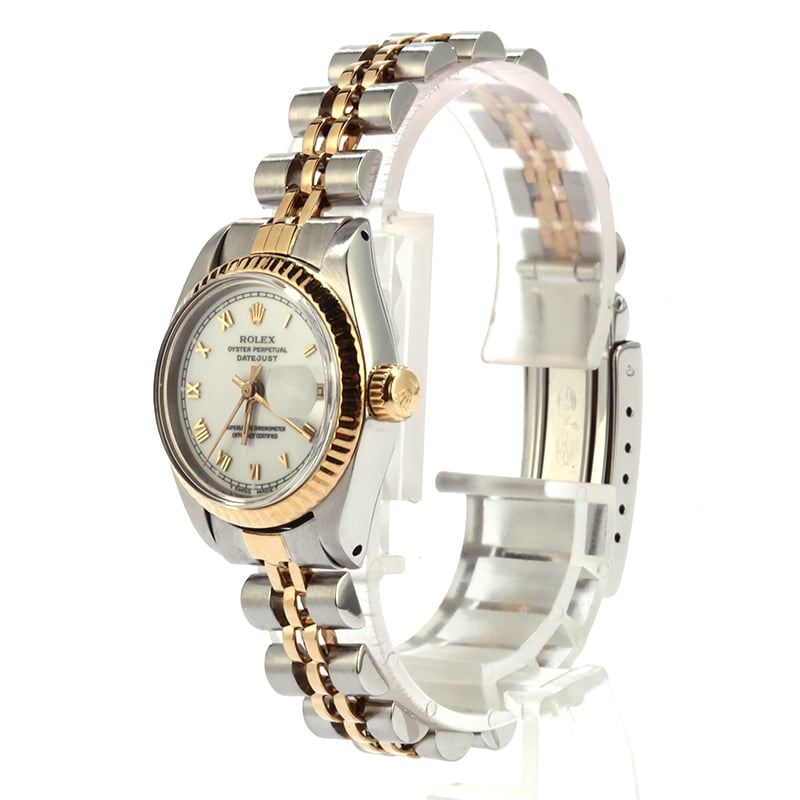 Used Rolex Datejust 6917 White Roman Watch