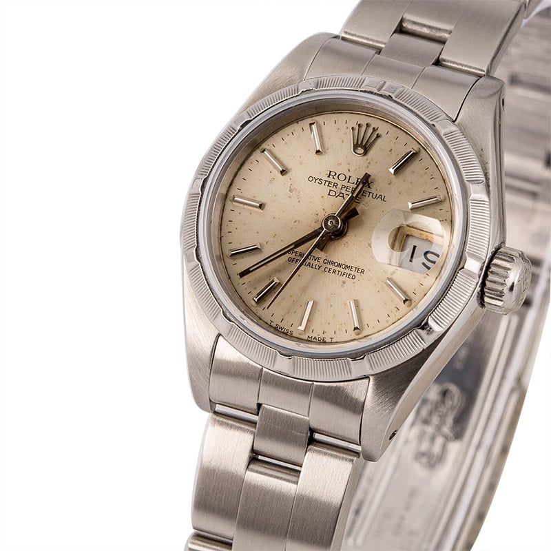 Pre Owned Rolex Date 69190 Silver Index Dial