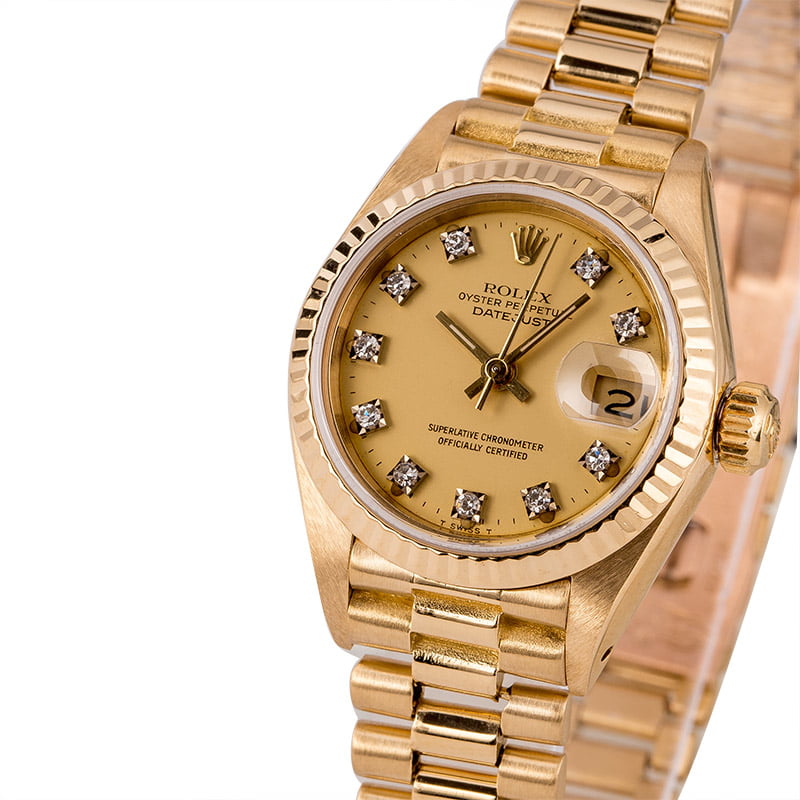 Pre-Owned Rolex Ladies 26MM President 69178 Diamond Dial