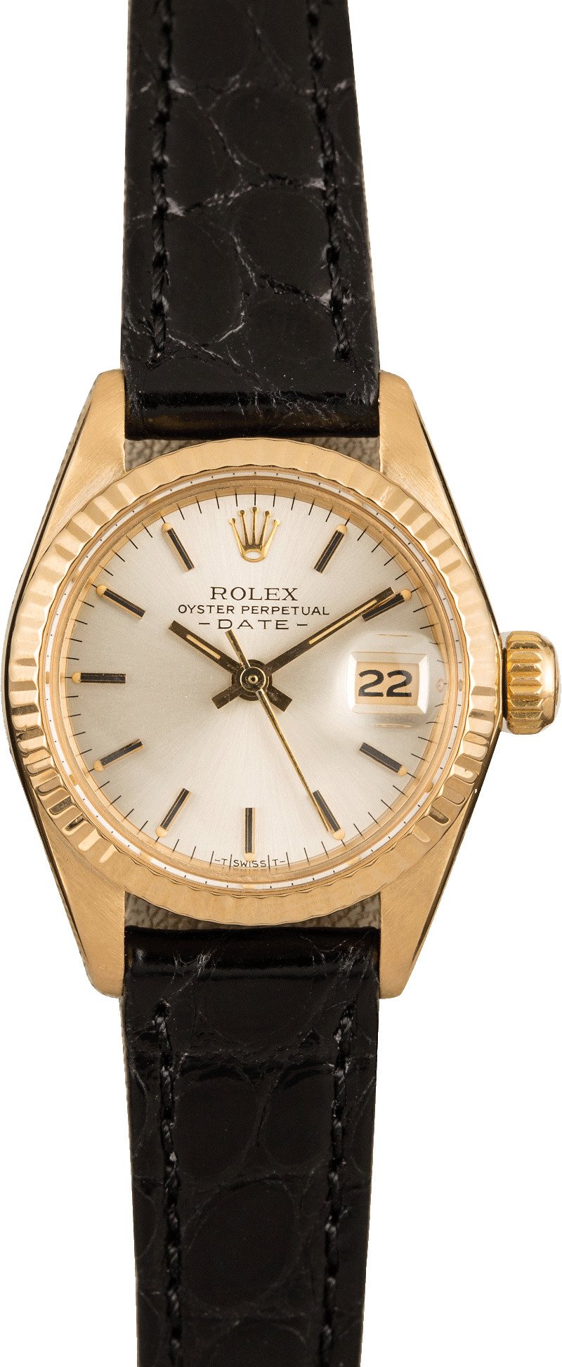 gold datejust leather strap