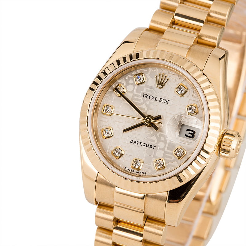 Pre Owned Rolex Lady President 179178 Silver Jubilee Dial