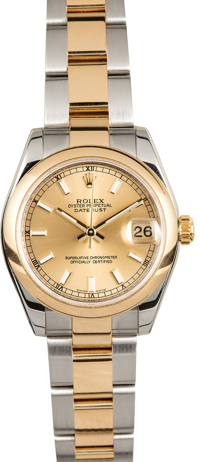 mid size gold rolex