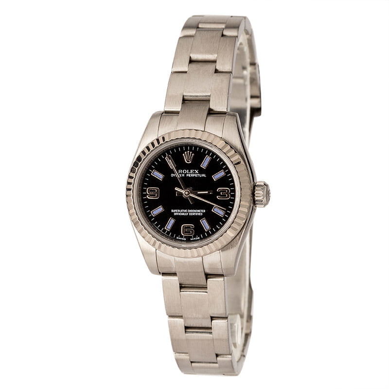 Pre-Owned Rolex Ladies Oyster Perpetual 176234 Black Dial