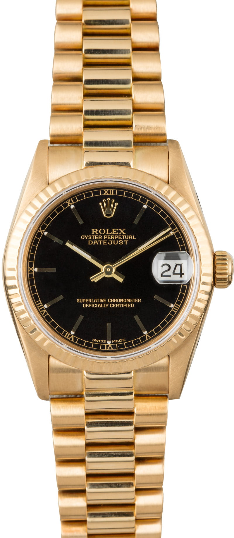 mid size gold rolex