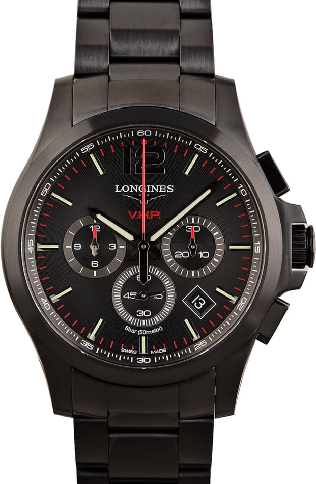 Image of Mens Longines Conquest V.H.P. Black PVD Stainless Steel