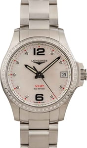 Ladies Longines Conquest V.H.P. Diamond Dial & Bezel