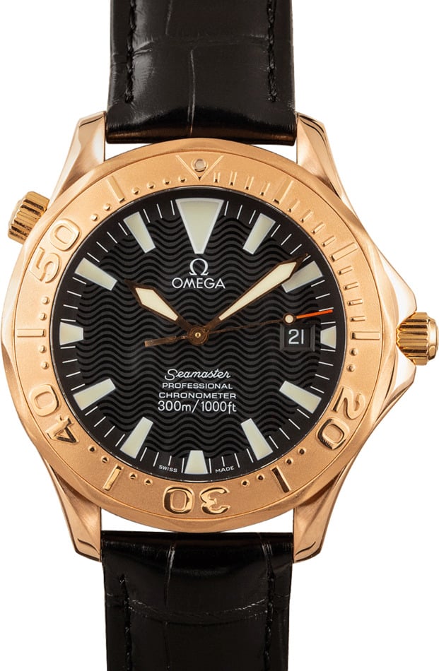 PreOwned Omega Seamaster Red Gold Case