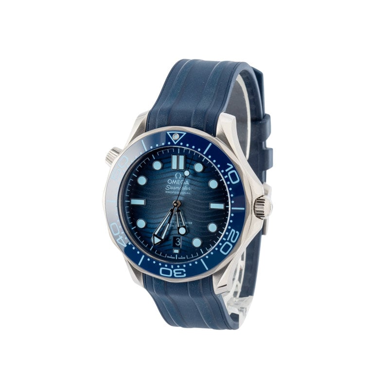 Used Omega Seamaster Diver 300M Blue Dial & Rubber Strap