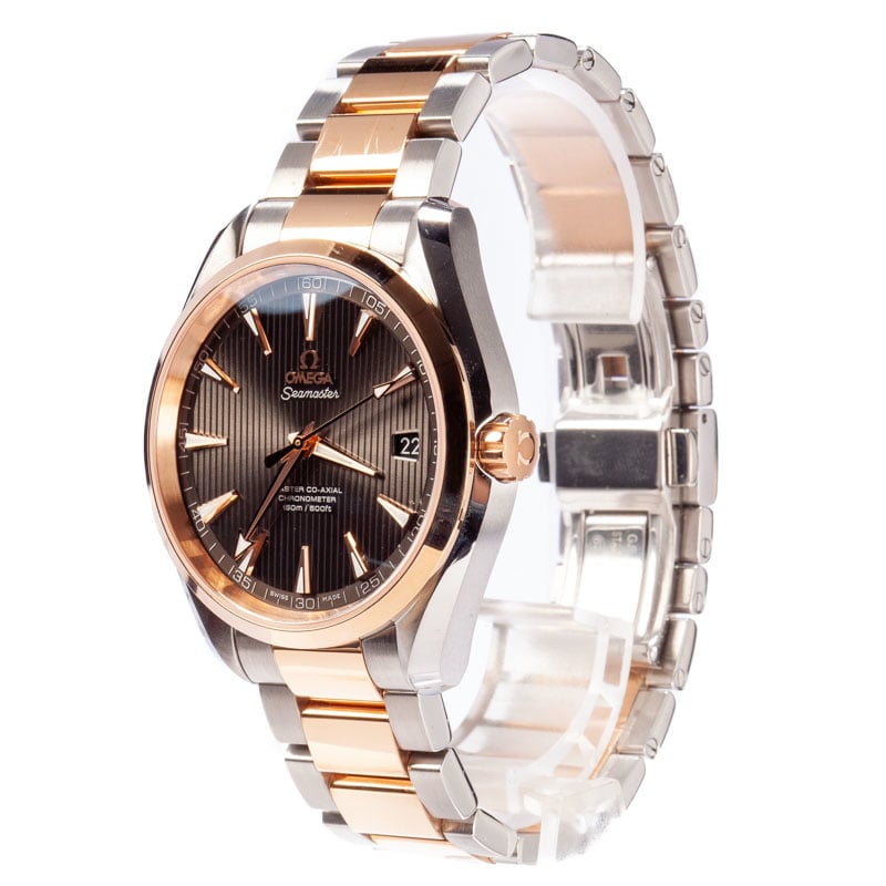 Omega Seamaster Aqua Terra Steel & Red Gold Grey Dial