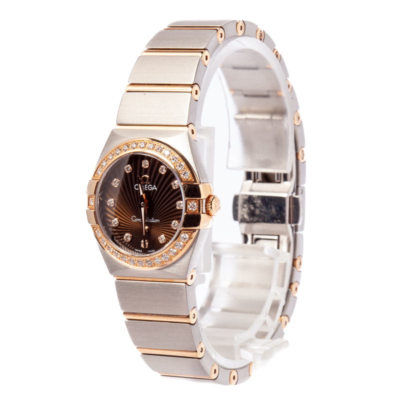 Womens Omega Constellation Brown Supernova Diamond Dial