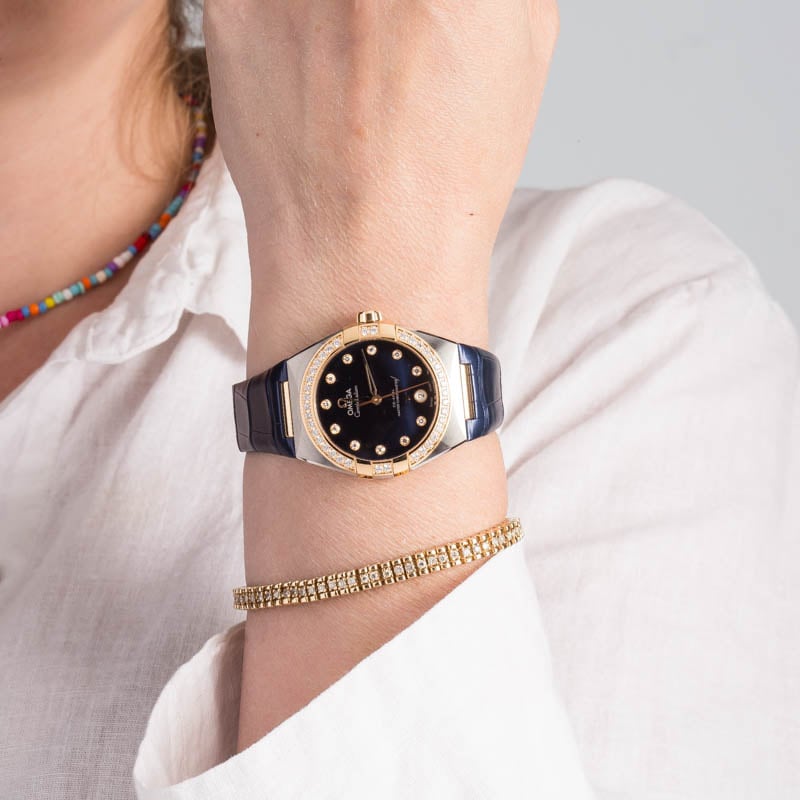 Omega Constellation Two Tone Blue Diamond Dial