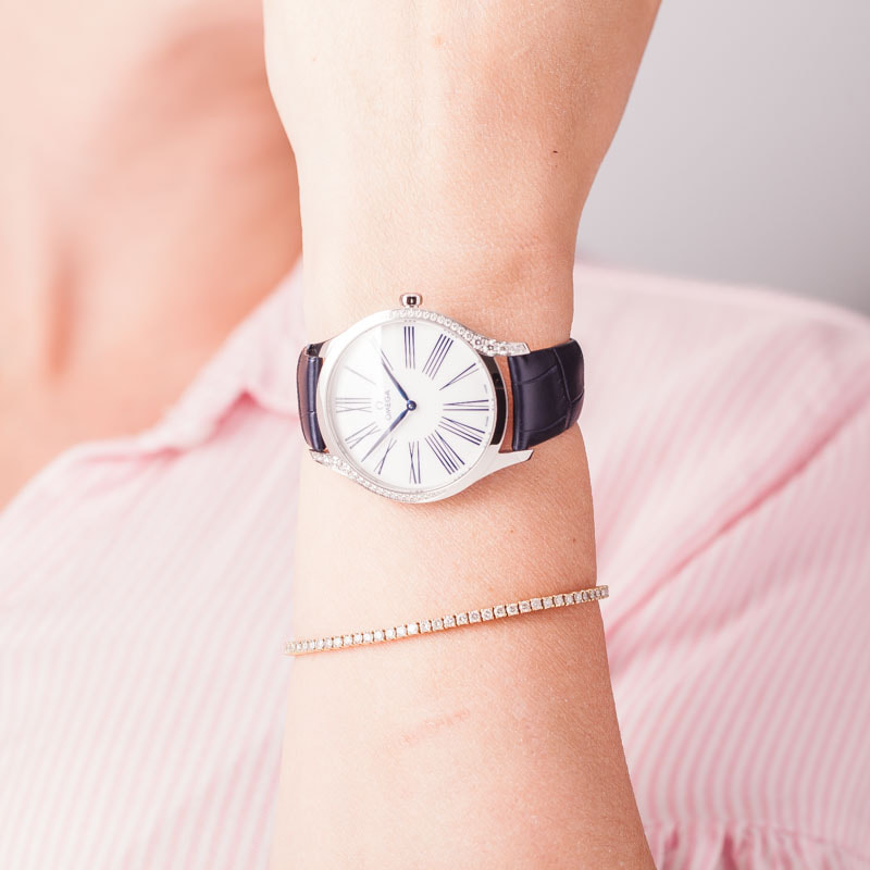 Omega De Ville Tresor White Roman Dial