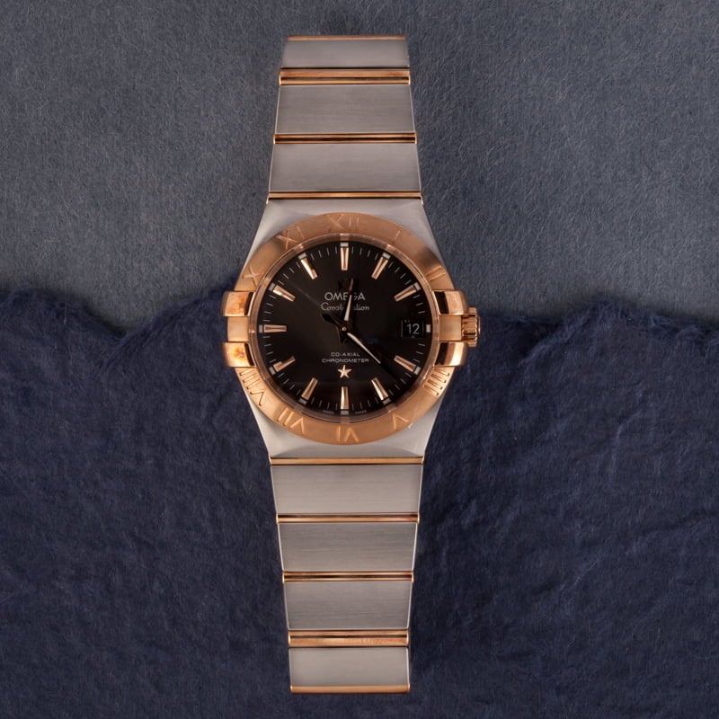 Omega Constellation Stainless Steel & Red Gold Grey Dial