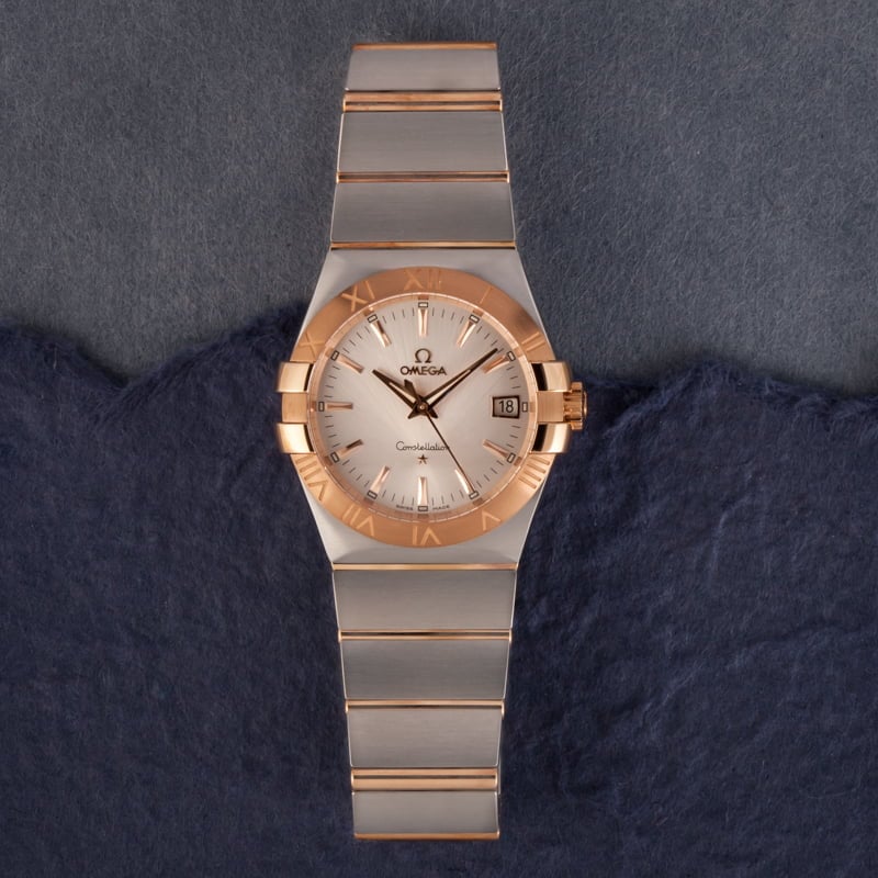 Omega Constellation Steel & 18k Red Gold Silver Dial