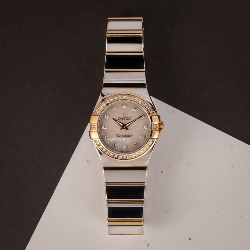 Omega Constellation Mother of Pearl Diamond Dial & Bezel