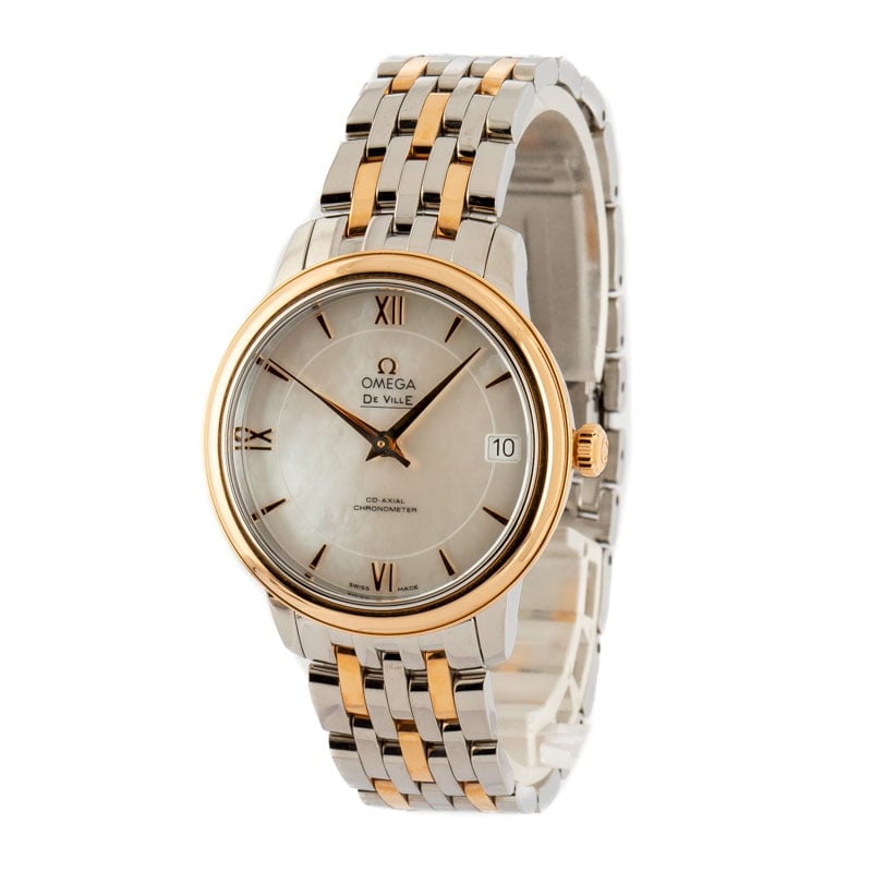 Ladies Omega De Ville Prestige Stainless Steel & 18k Red Gold