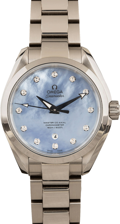 Ladies Omega Seamaster Aqua Terra Diamond Dial