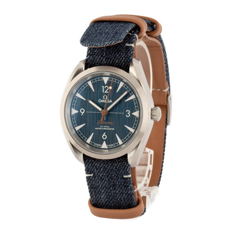 Omega Seamaster Railmaster Blue Jeans Dial on NATO Strap