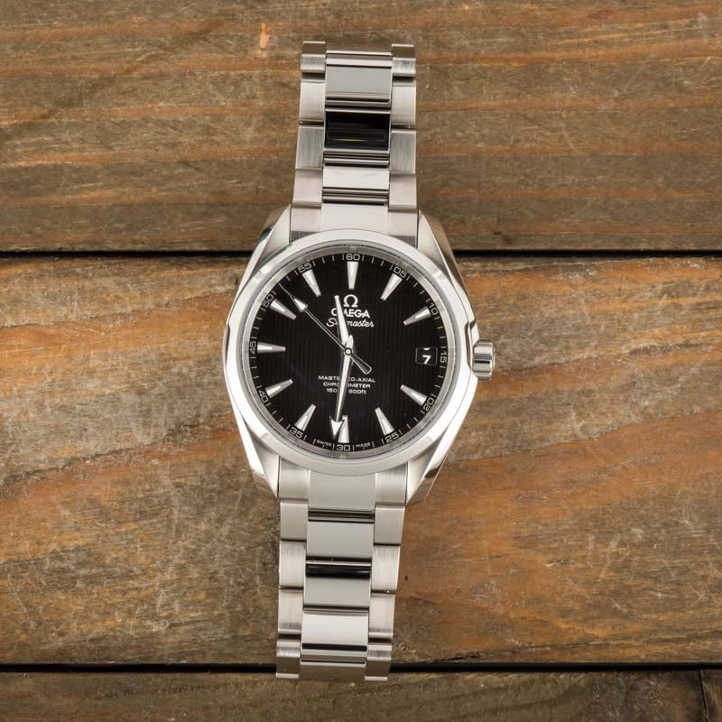 Omega Seamaster Aqua Terra Stainless Steel Black Teak Dial