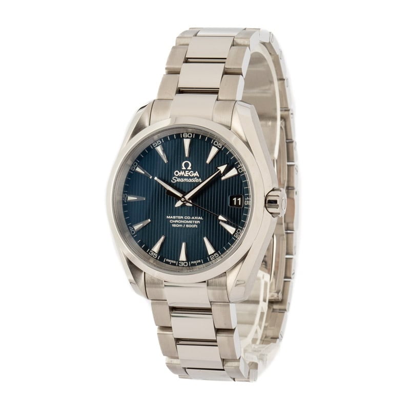 Omega Seamaster Blue Teak Dial Aqua Terra