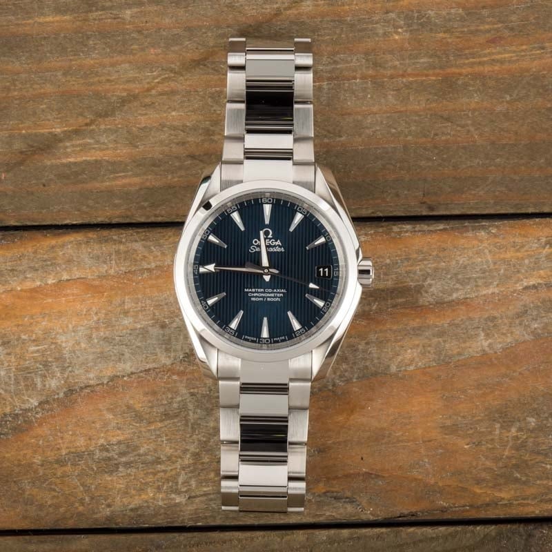 Omega Seamaster Blue Teak Dial Aqua Terra