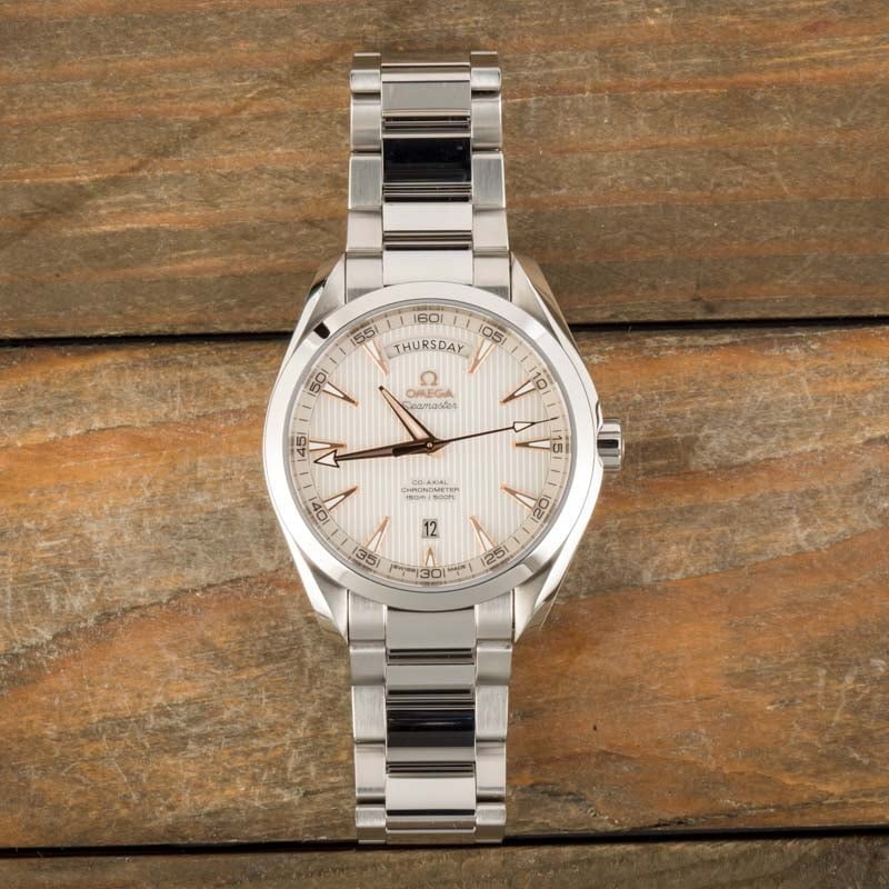 Omega Seamaster Aqua Terra Silver Teak Day-Date Dial