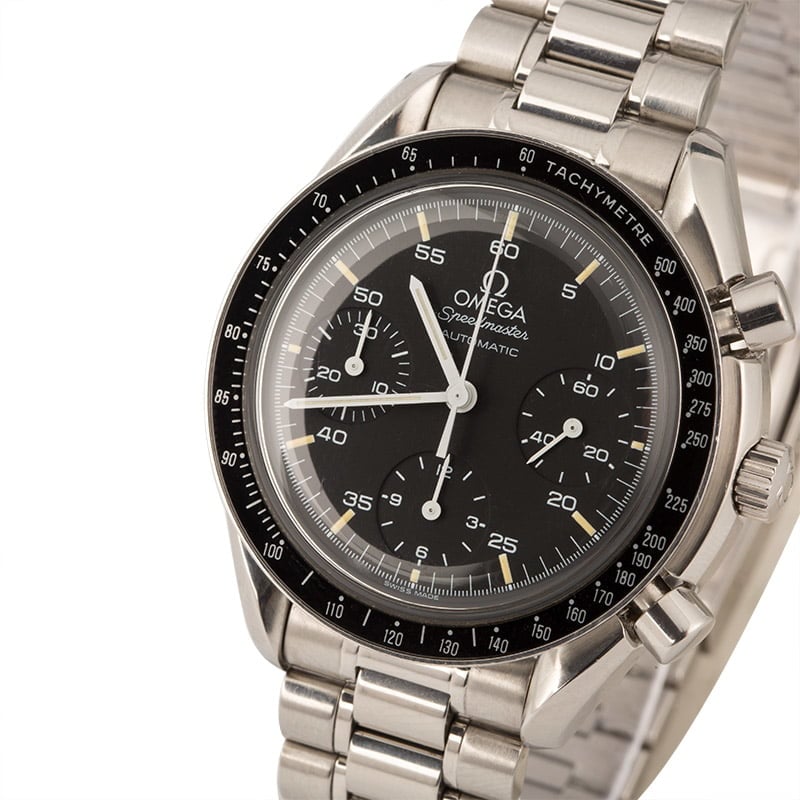 Omega Speedmaster Reduced Automatic Steel Chronograph Black Dial