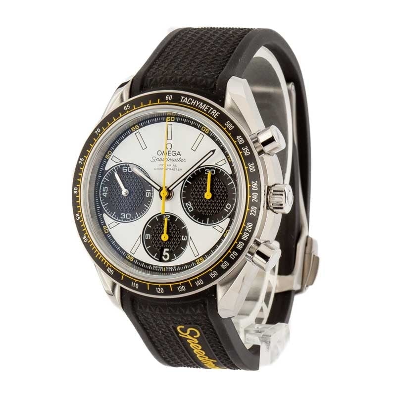 Omega Speedmaster Racing White Dial on Rubber Strap