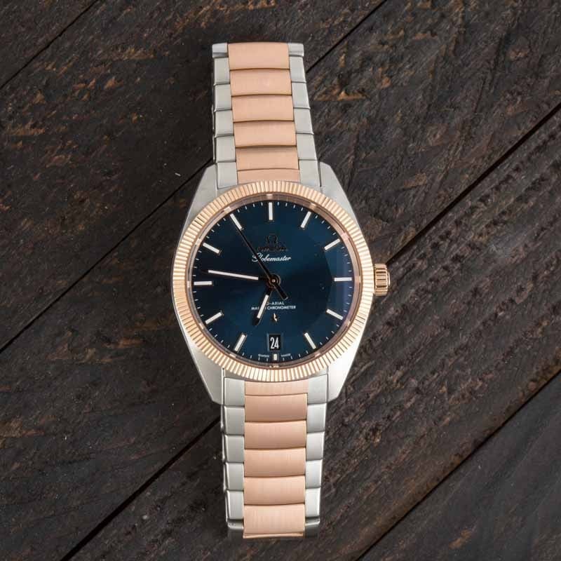 Omega Constellation Globemaster Blue Dial Steel & Sedna Gold