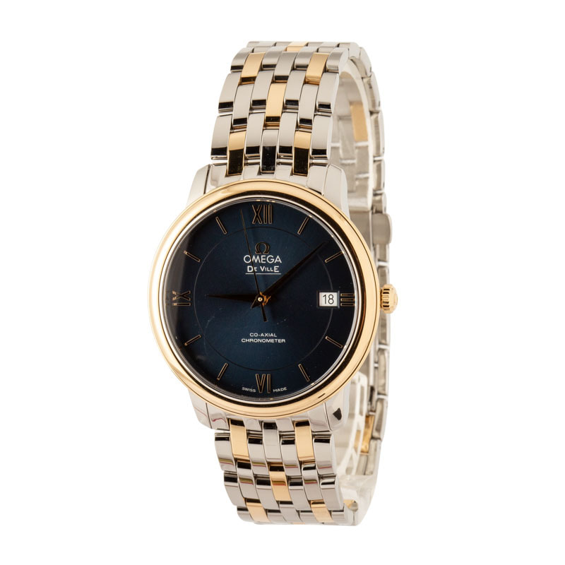 Pre-owned Omega De Ville Prestige Blue Dial