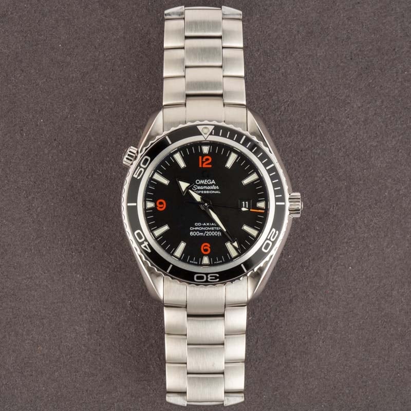Pre-owned Omega Seamaster Black Arabic Dial