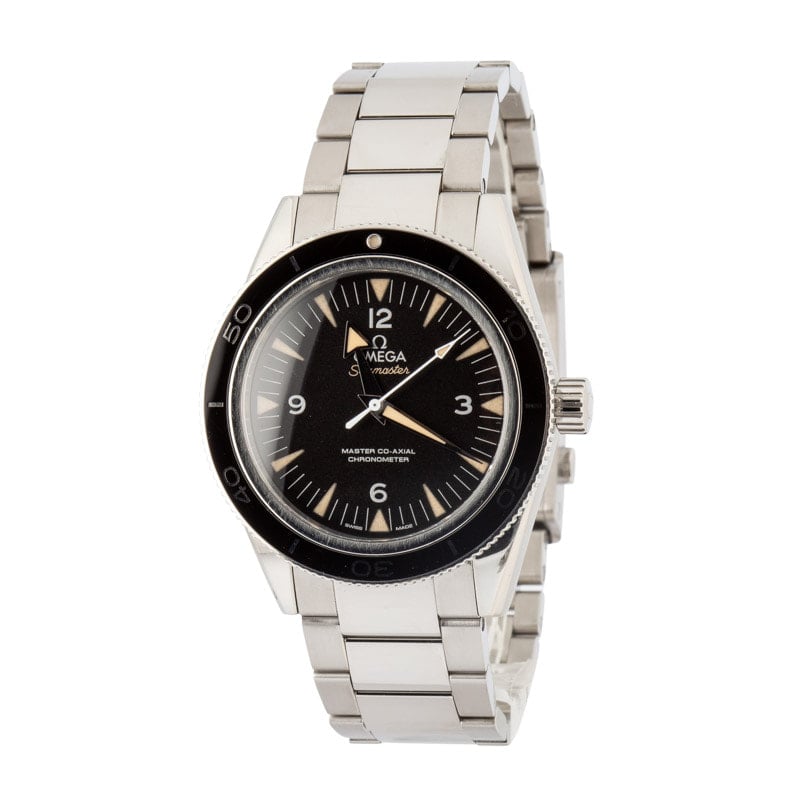 Used Steel Omega Seamaster 300 Black Dial