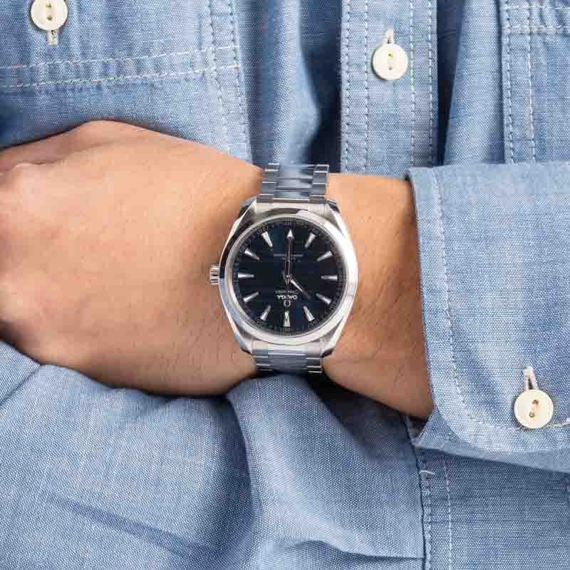 Pre-owned Omega Seamaster Aqua Terra 150M Blue Dial Stainless Steel