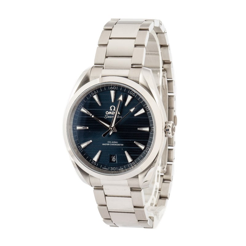 Pre-owned Omega Seamaster Aqua Terra 150M Blue Dial Stainless Steel