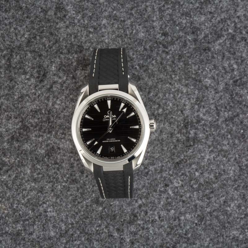 Pre-owned Omega Seamaster Aqua Terra 150M Black Horizontal Teak Dial
