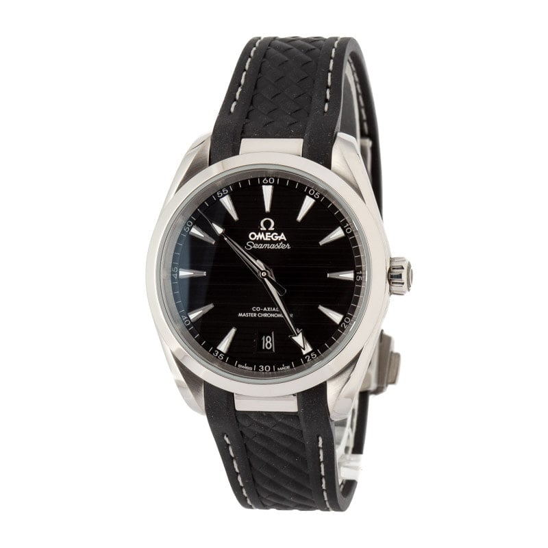 Pre-owned Omega Seamaster Aqua Terra 150M Black Horizontal Teak Dial