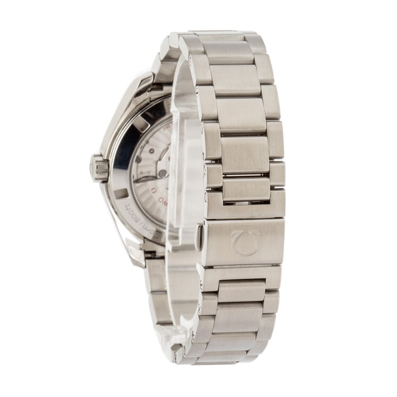 Pre-owned Omega Seamaster Aqua Terra White Teak Dial