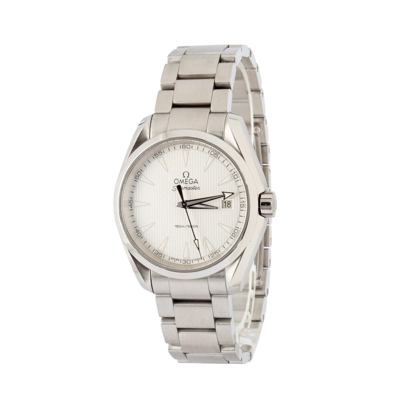 Used Omega Seamaster Steel Aqua Terra 150M Silver Teak