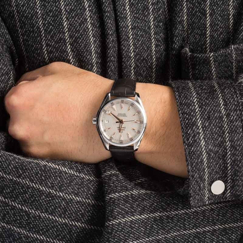 Pre-owned Omega Seamaster Aqua Terra Silver Teak Dial