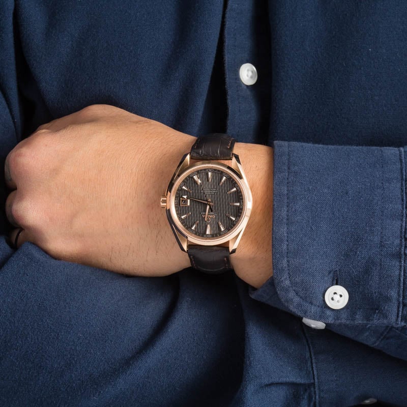 Omega Seamaster Aqua Terra 150M Red Gold on Leather Strap