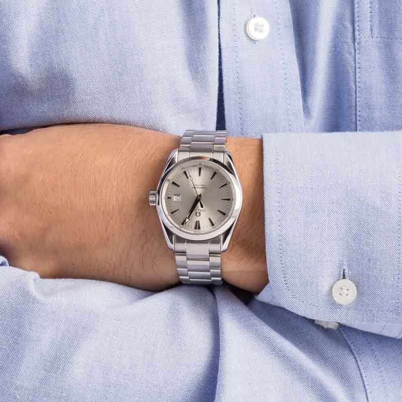 Pre-owned Omega Seamaster Aqua Terra Chronometer Silver Dial