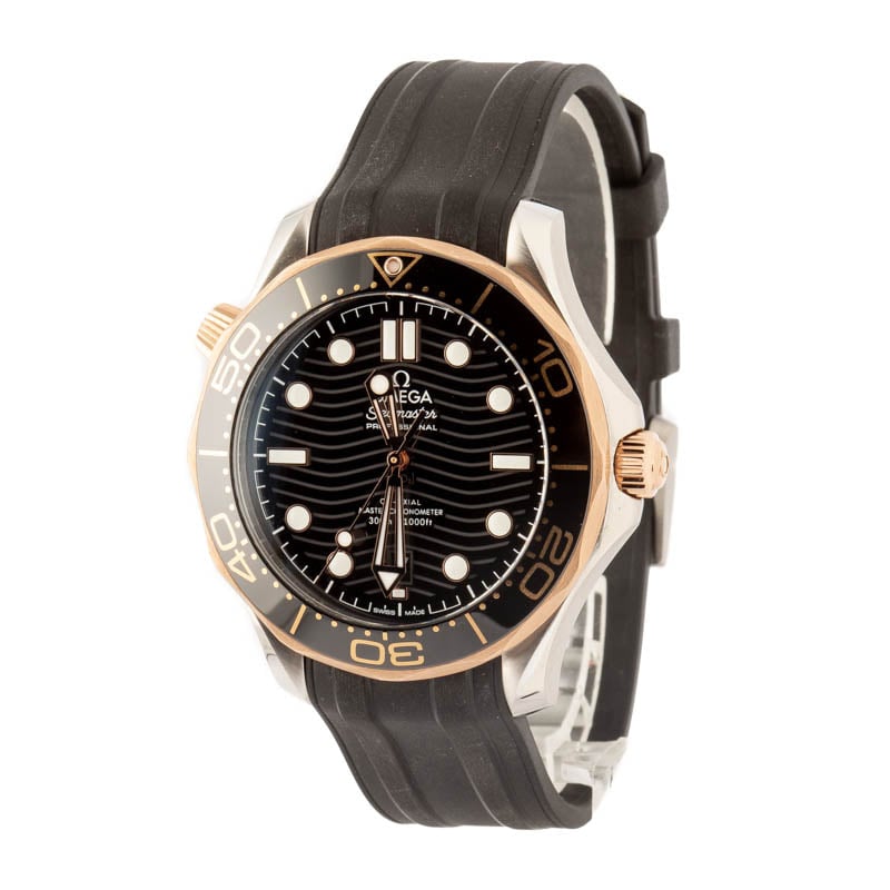 Preowned Omega Seamaster 18k Sedna Gold & Steel