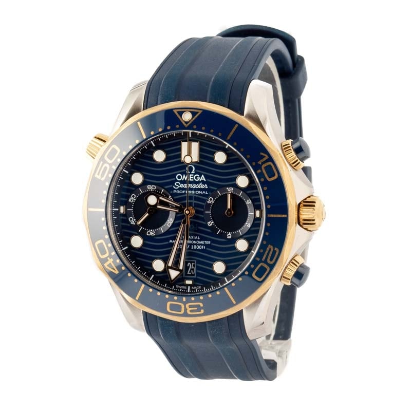 Pre-owned Omega Seamaster Diver 300M Yellow Gold & Stainless Steel