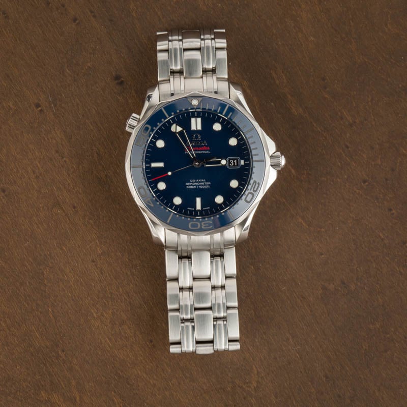 Pre-owned Omega Seamaster Diver 300M Co-Axial Blue