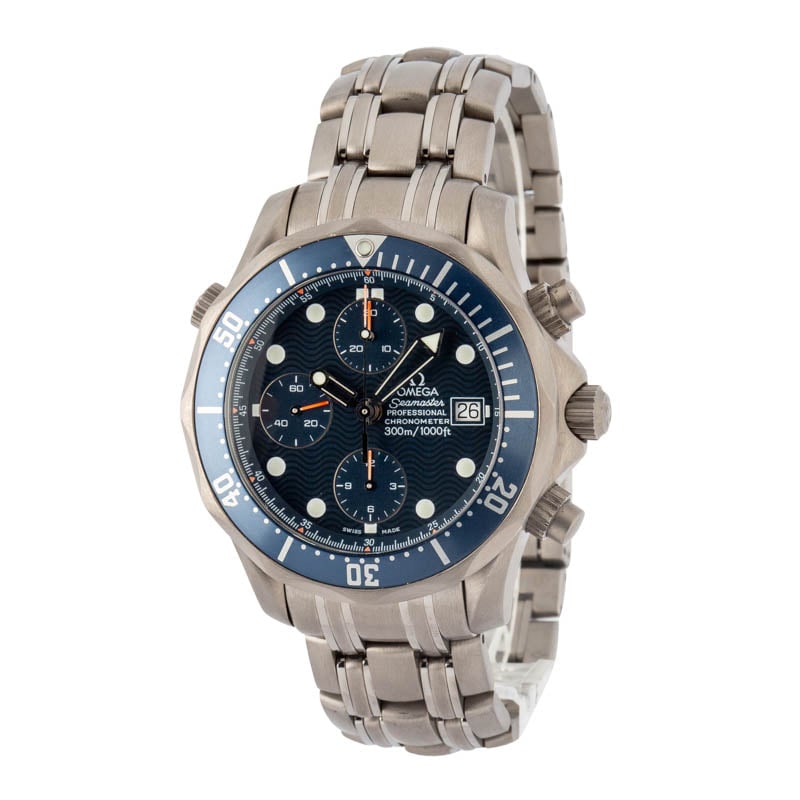 Preowned Omega Seamaster 300M Blue Wave Chronograph Dial