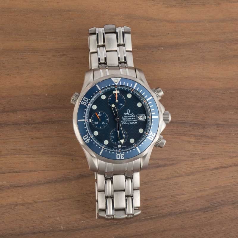 Preowned Omega Seamaster 300M Blue Wave Chronograph Dial