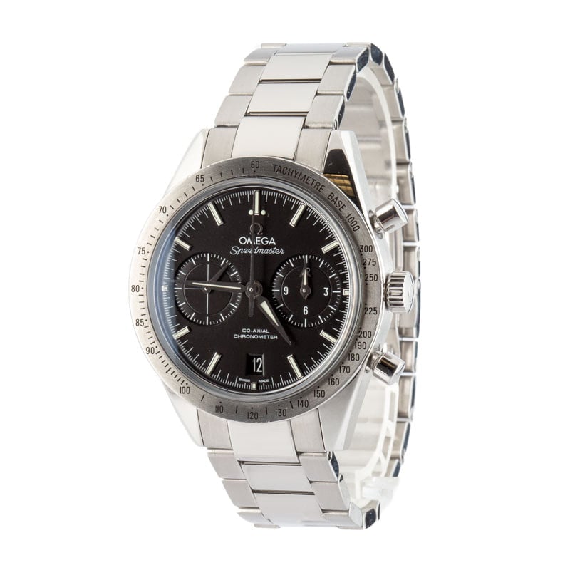 Pre-owned Omega Speedmaster '57 Stainless Steel Black Dial