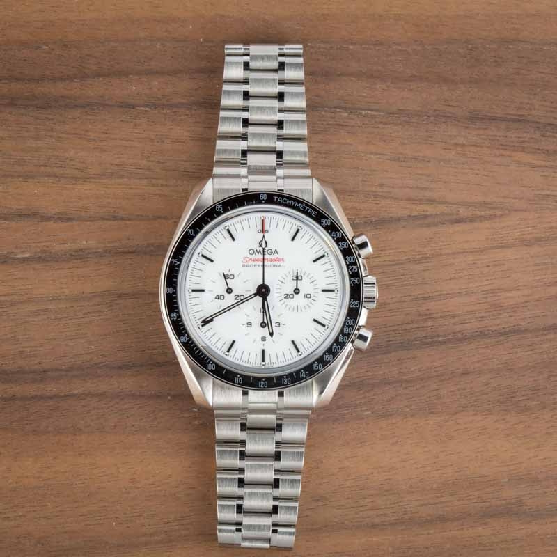 Mens Omega Speedmaster Moonwatch White Index Dial
