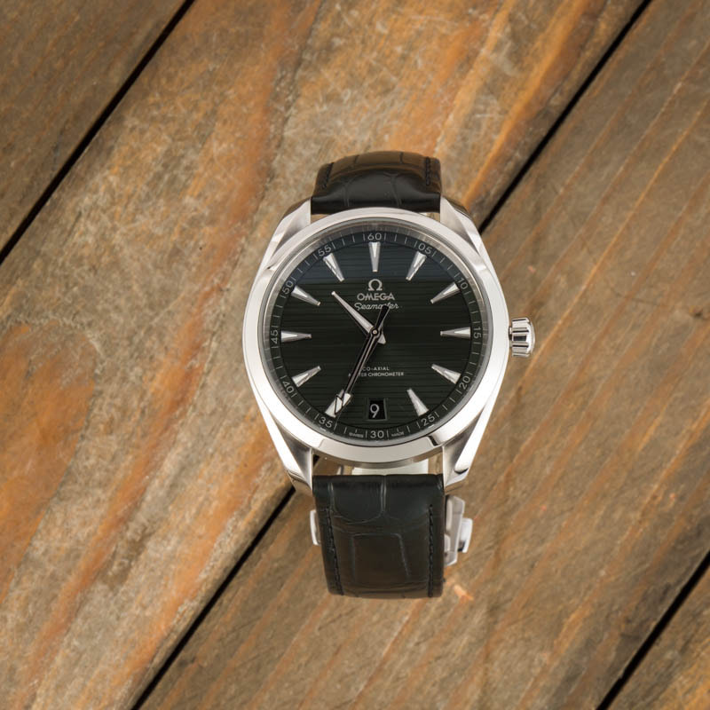 Pre-Owned Omega Seamaster Aqua Terra Steel on Leather Strap